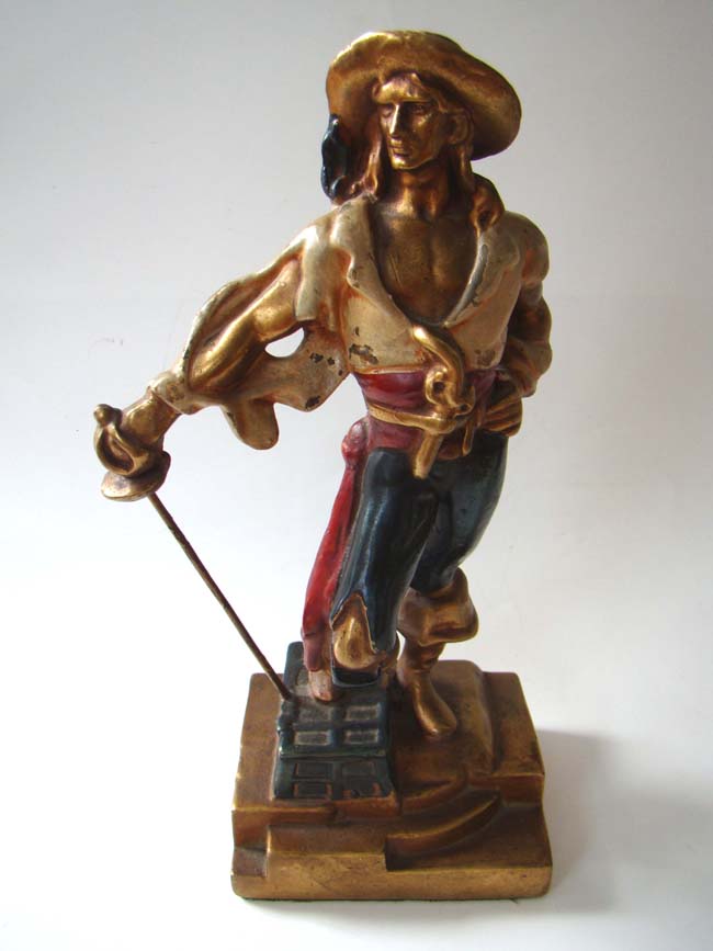 A pair of swashbuckler pirate bookends made by the Armor Bronze Company circa 1928 — image 2